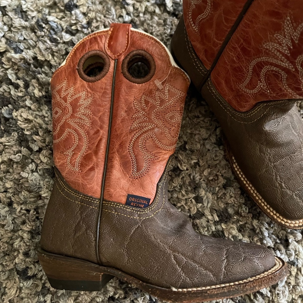 Kids leather Cowboy Boots From Mexico never been worn two toned slip on